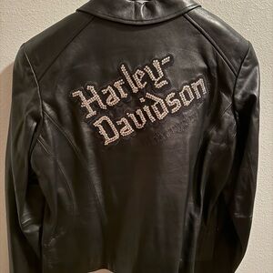 Harley Davidson crystal leather jacket